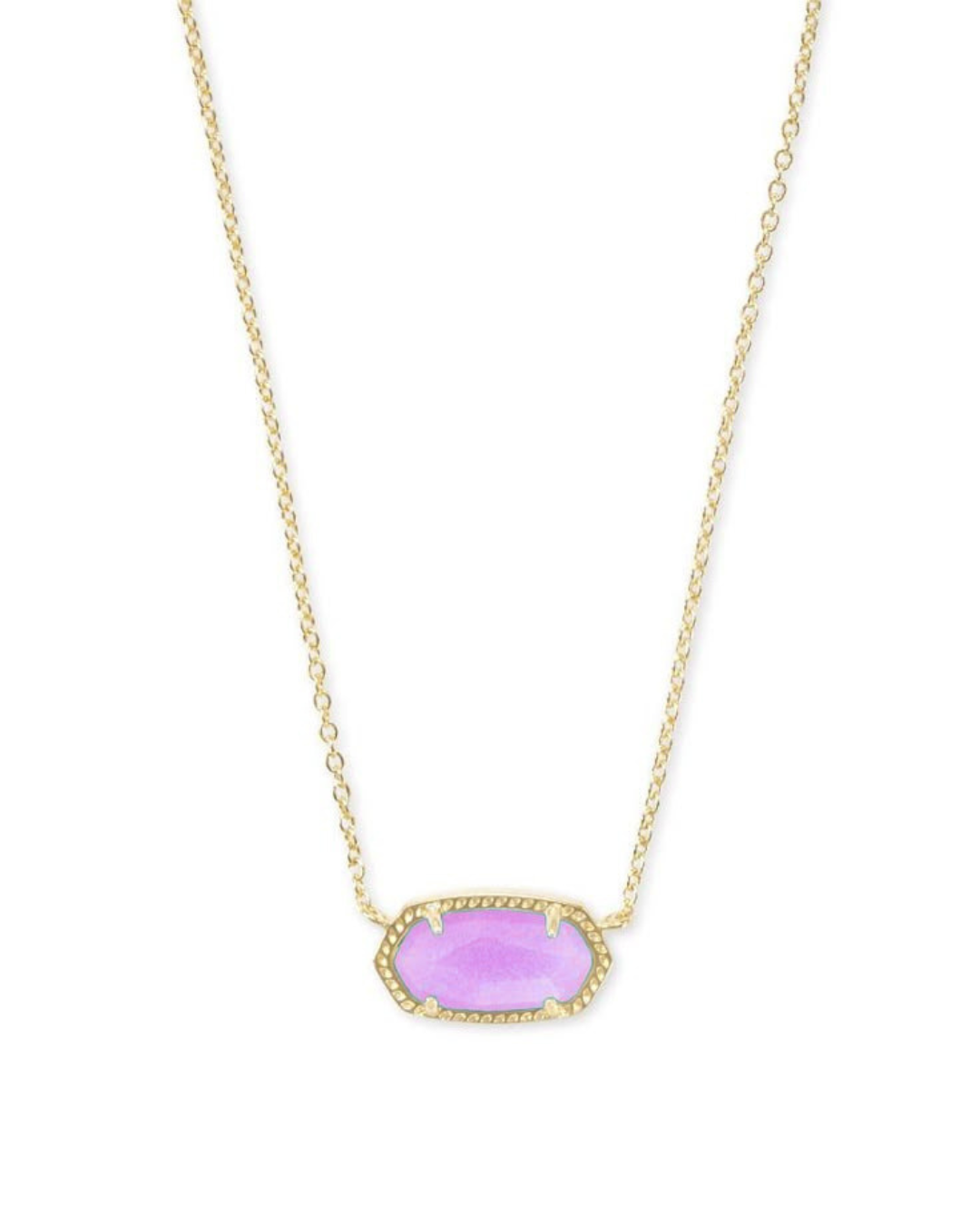 Gold-Tone Blue Natural Stone Pendant Necklace