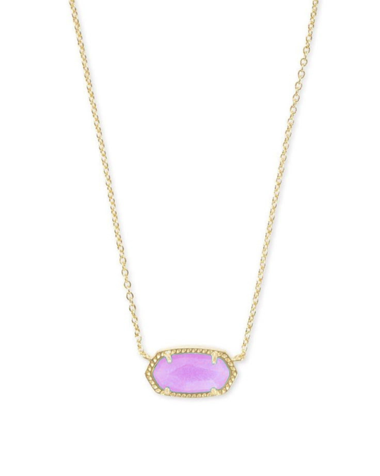 Gold-Tone Blue Natural Stone Pendant Necklace