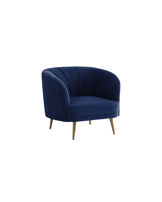 Modern Navy Blue Velvet Accent Chair